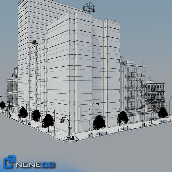 3d model new york city block - New York City Set 5-1 Block by NONECG